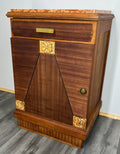 Cabinet Antique French Style Marble Top Bedside Table Carved Cupboard LOT 30991