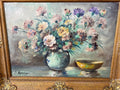 Oil Painting Vintage French Style Signed Floral Gilt Frame Wall Art LOT 61143