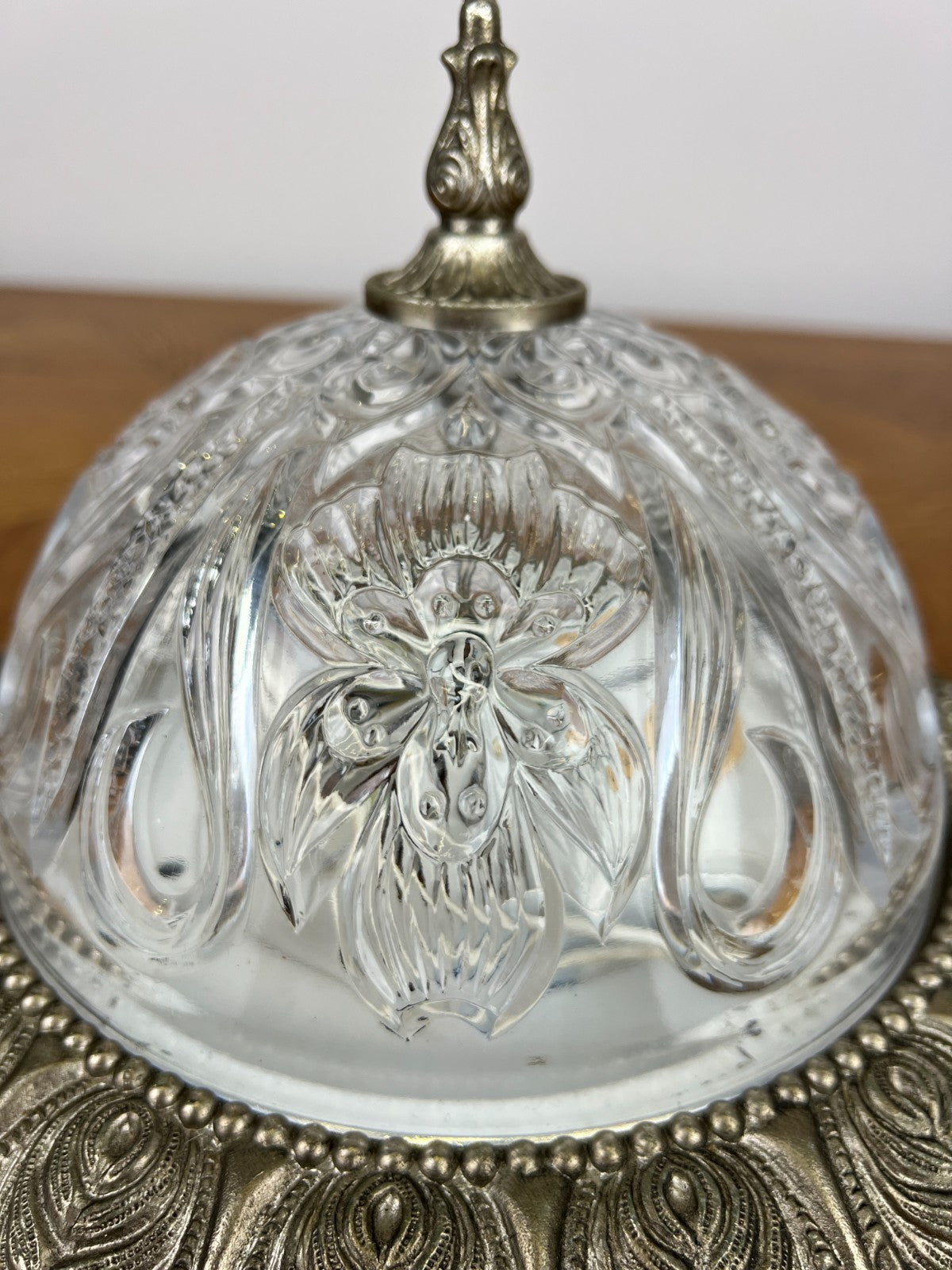 Ceiling Lamp Vintage Brass Glass Flush Mount Pendant Light Fixture LOT 60507