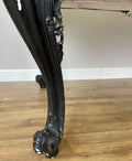 Double Sided Desk Antique French Style Black Painted Heavy Carved Table LOT 61868