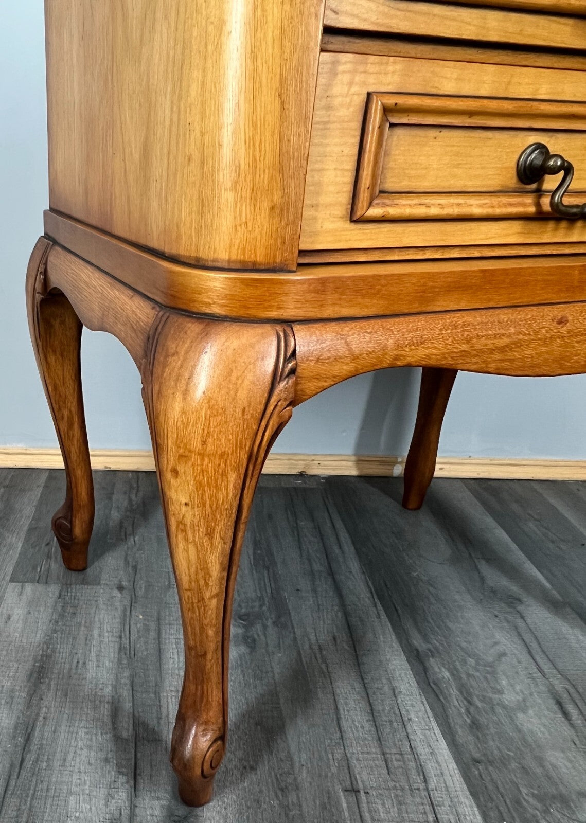 Bedside Table Vintage French Louis XVI Nightstand  2 Drawers Cabinet LOT 35867