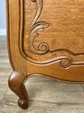 Bed Vintage French Louis XVI Double Bed Frame Oak Carved Headboard LOT 48757