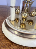 Clock Kern Vintage Style Glass Dome Brass Anniversary Clock LOT 46743