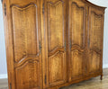 Wardrobe Vintage French Louis XVI Style Oak Four Door Carved Armoire LOT 61057