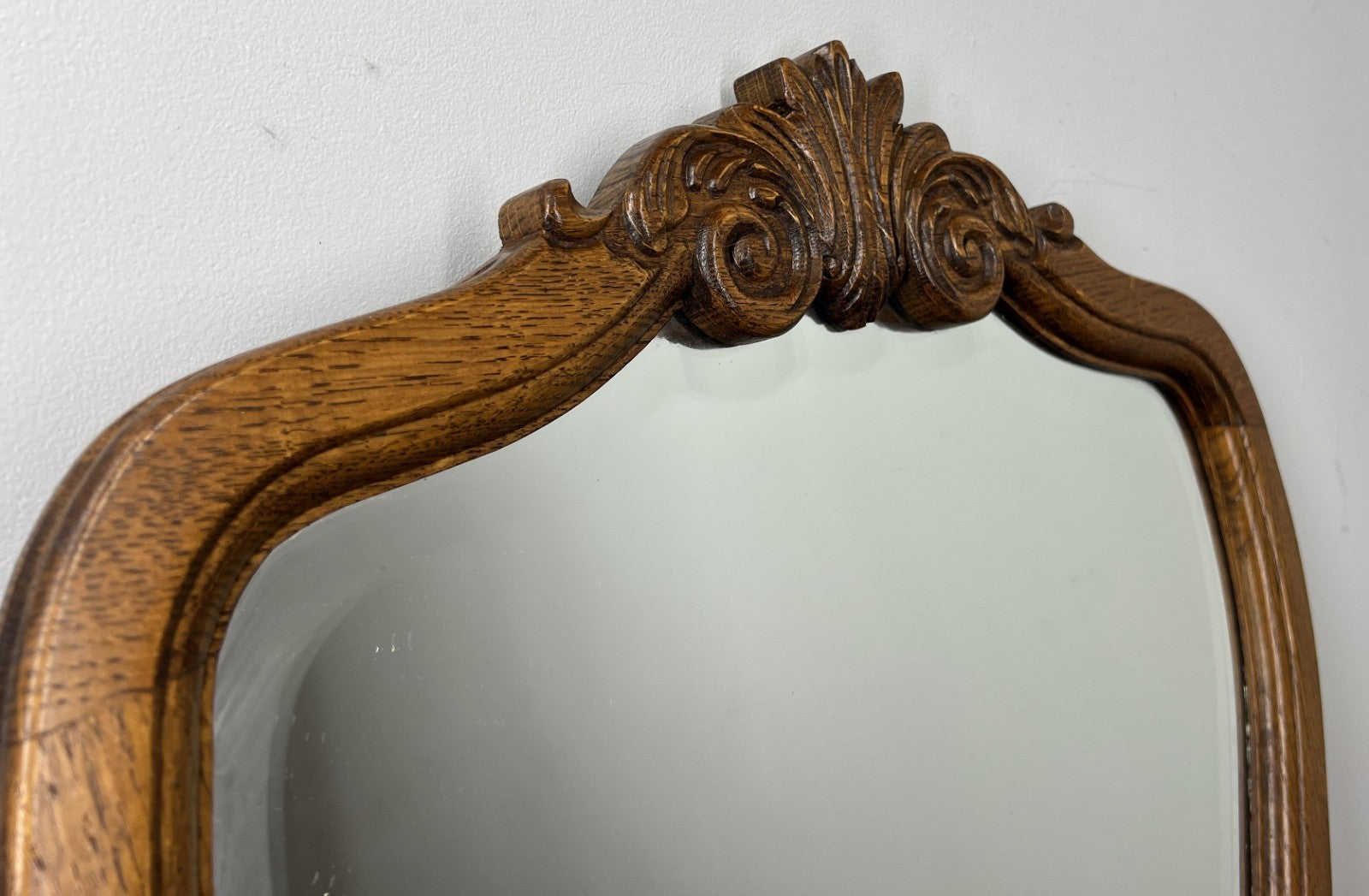 Vintage French Style Carved Oak Wall Mirror Ornate Wall Frame LOT 45413