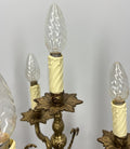 Lamp Vintage French Brass 3 Arm Candelabra Light Ornate Rococo Design LOT 44506