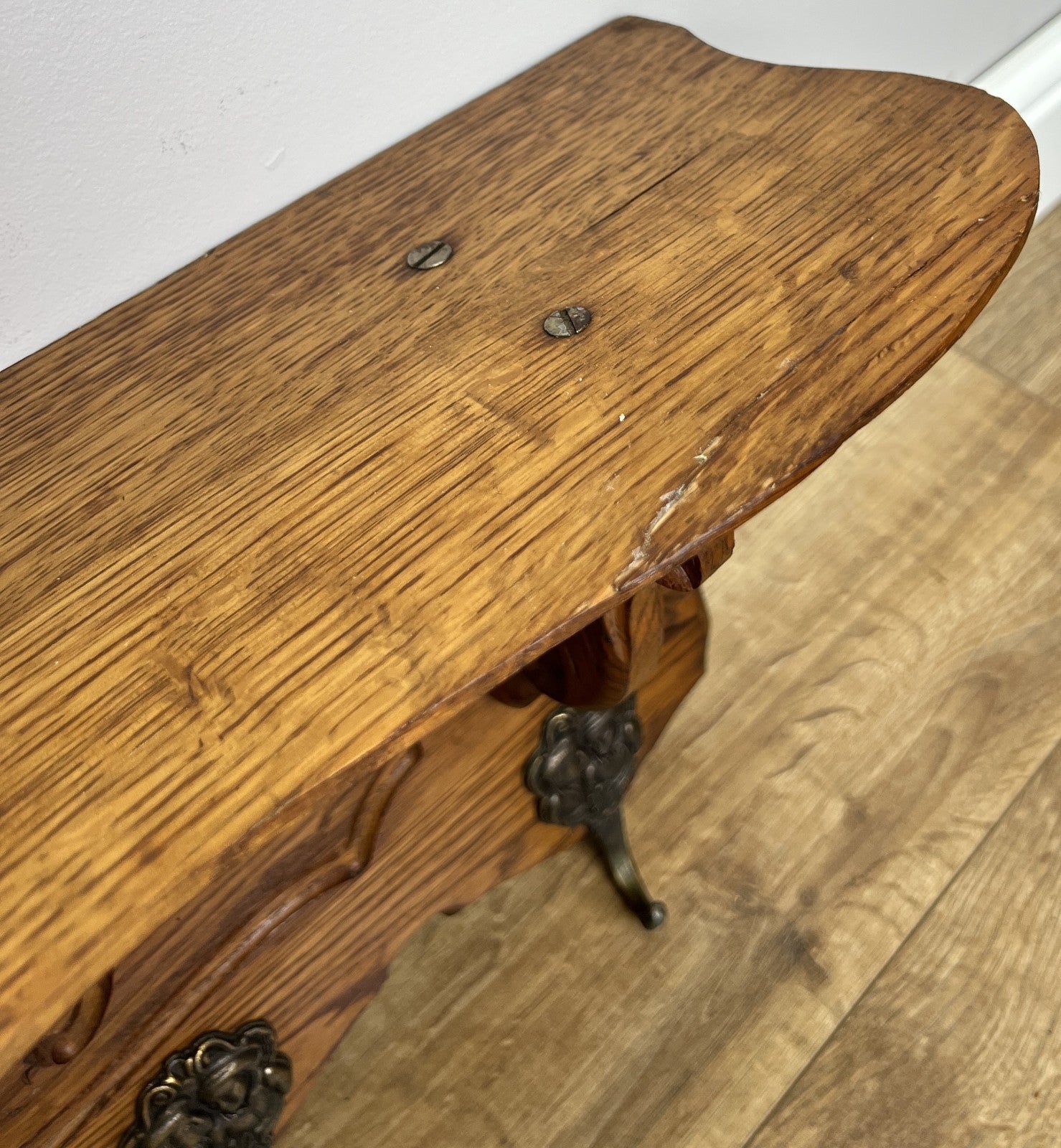 Coat Rack Vintage French Carved Oak Wall Mounted 6 Hooks Rack Hanger LOT 62279