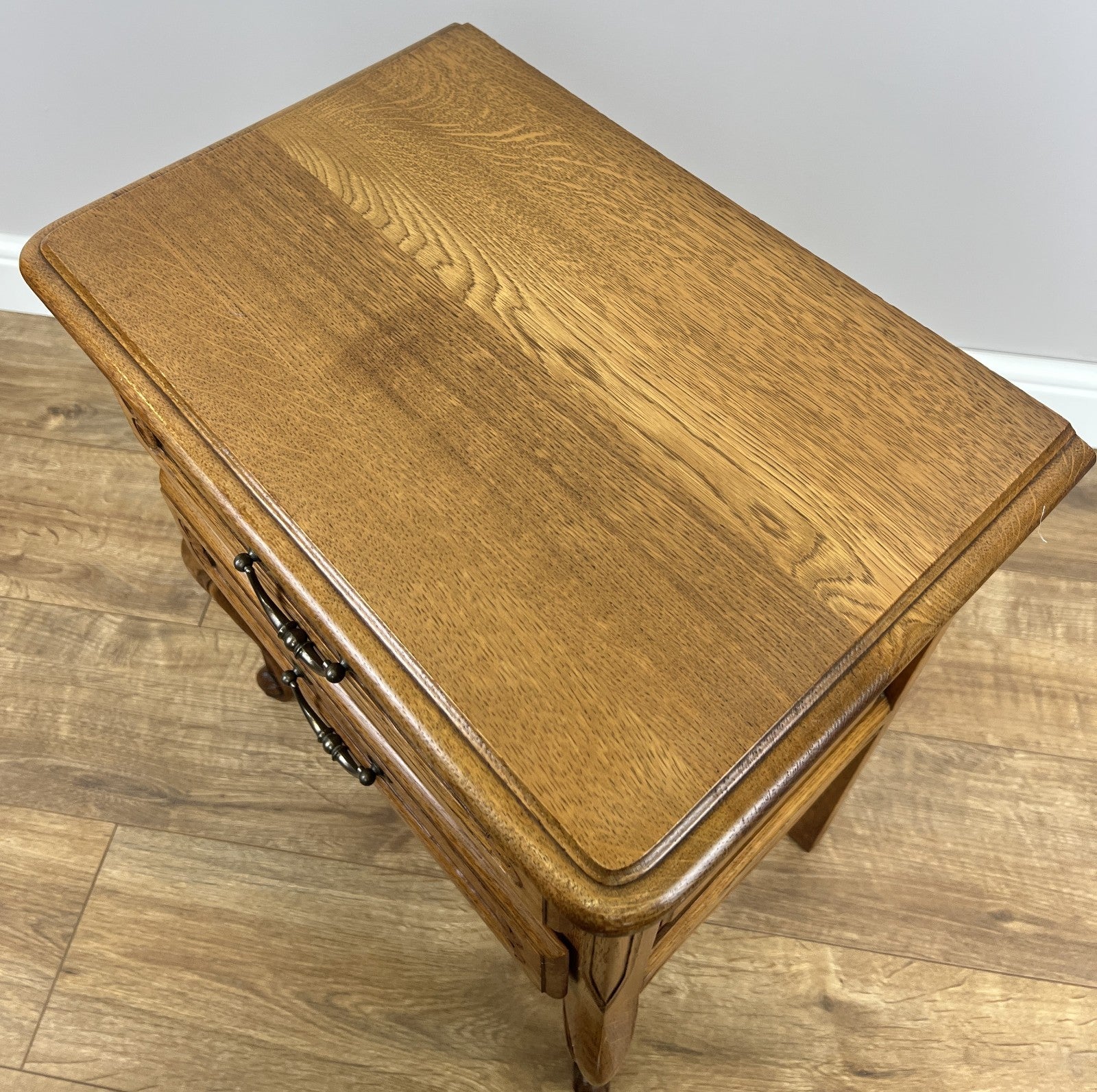 Pair of  Bedside Tables Vintage French Louis Oak Nightstands Cabinets LOT 486410