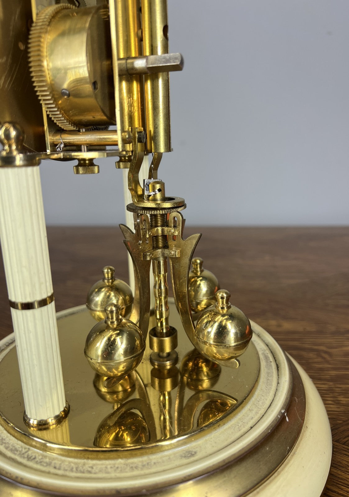 Clock Kern Vintage Style Glass Dome Brass Anniversary Clock LOT 467410