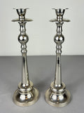 Pair of Candle Holders Vintage French Silver Metal Column Candlesticks LOT 50770
