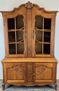 Bookcase Vintage French Louis XIV Style Oak Display Cabinet Sideboard LOT 44812