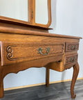 Vintage Dressing Table with Mirror French Oak Louis Vanity Table Makeup LOT 455910