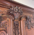 Wardrobe Antique French Style Walnut Two Door Carved Armoire LOT 6499