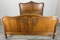 Bed Vintage French Louis XVI Double Bed Frame Oak Carved Headboard LOT 46051