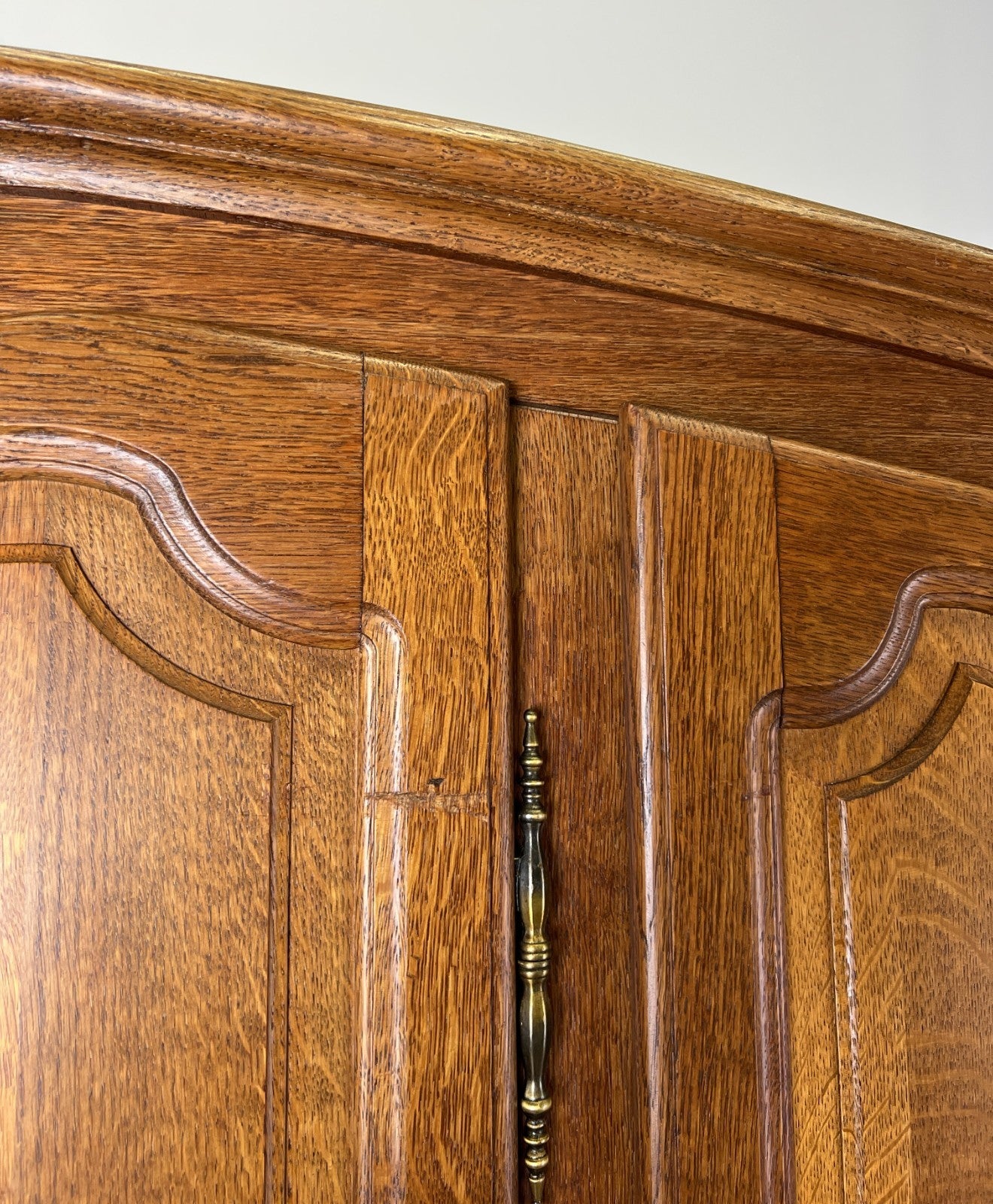 Wardrobe Vintage French Louis XVI Style Oak Five Door Carved Armoire LOT 639711