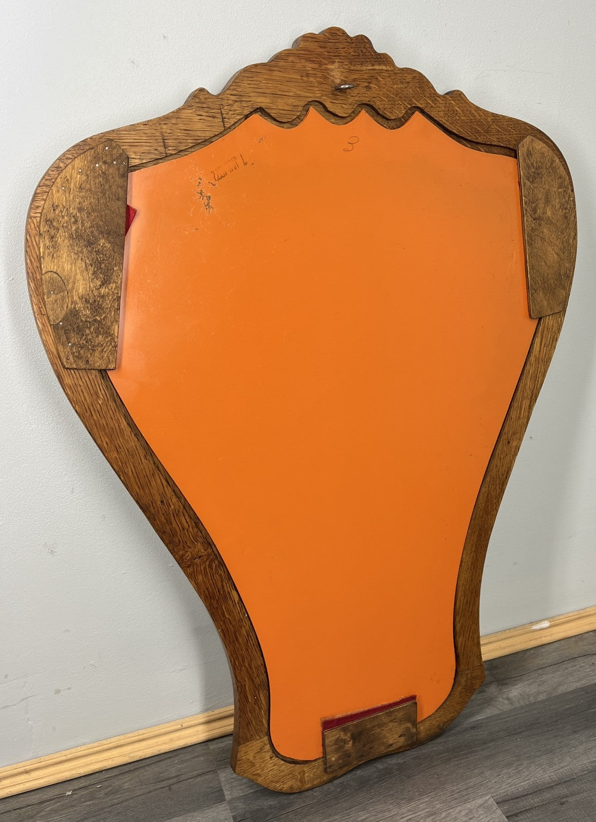 Vintage French Style Carved Oak Wall Mirror Ornate Wall Frame LOT 45365