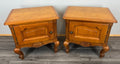 Pair of Bedside Tables Vintage French Louis Oak Nightstands Cabinets LOT 35181