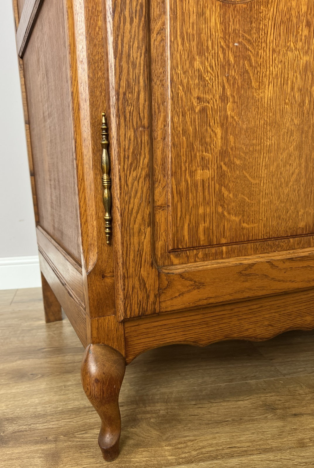 Wardrobe Vintage French Louis XVI Style Oak Two Door Carved Armoire LOT 6493