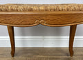 Footstool Vintage French Louis Style Oak Table Rush Seat Carved Stool LOT 62132