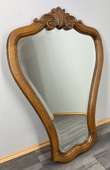 Vintage French Style Carved Oak Wall Mirror Ornate Wall Frame LOT 45410