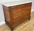 Chest of Drawers Antique French Walnut Marble Top Five Drawer Cabinet LOT 64492