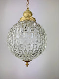 Ceiling Lamp Vintage Style Brass Pressed Crystal Pendant Chandelier LOT 52035
