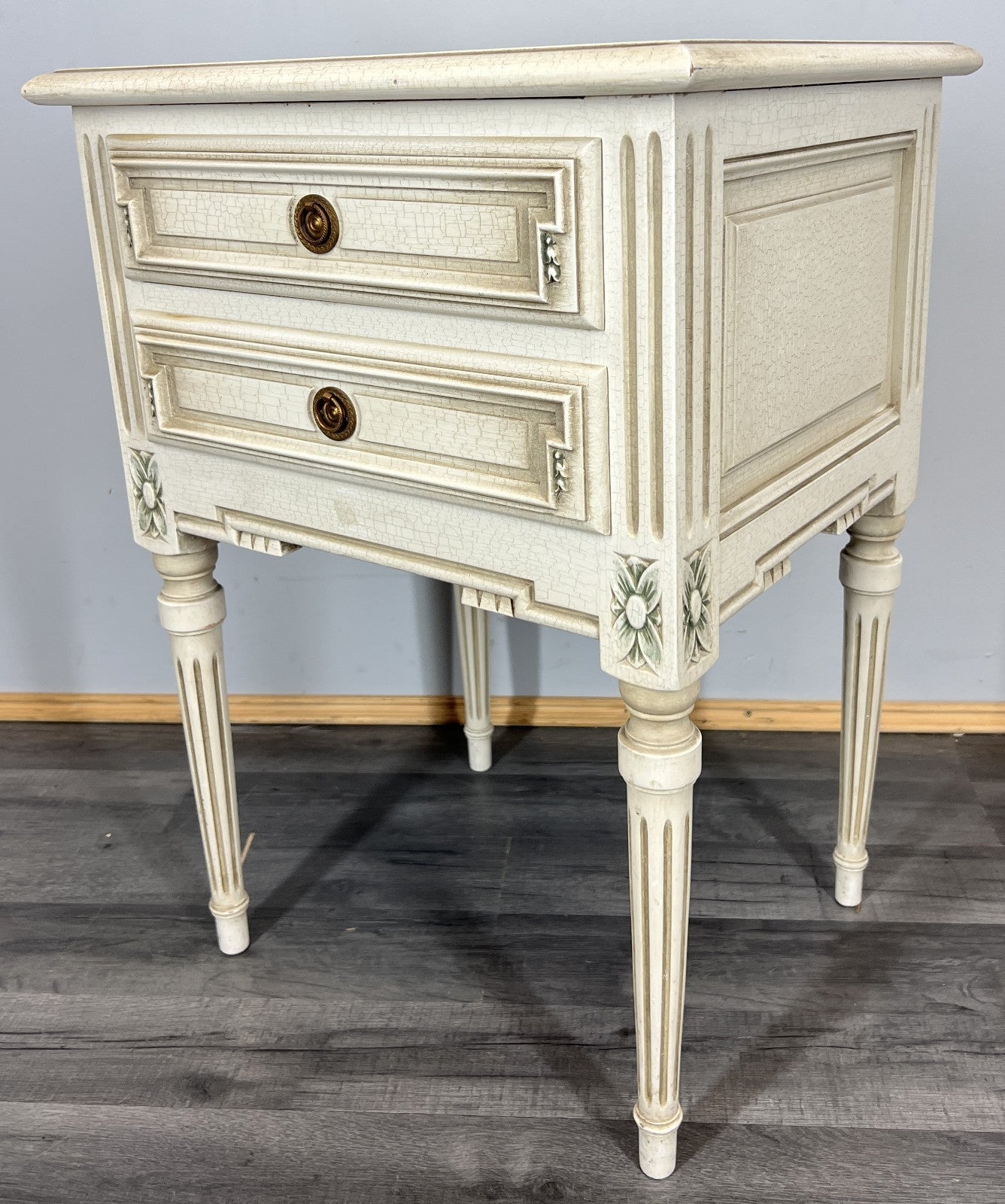 Pair of Bedside Tables Vintage Shabby Chic Louis Nightstands Cabinets LOT 43401