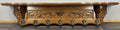 French Vintage Coat Rack Oak 7 Hooks Wall Shelf Carved Coat Hanger LOT 44931