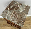 Bedside Table Antique French Marble Top Oak Cabinet Carved Cupboard LOT 63948