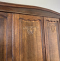 Wardrobe Vintage French Louis XVI Style Oak Four Door Carved Armoire LOT 6505