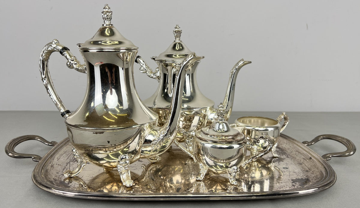 Coffee Set Vintage French Style Tea Coffee Serving Tray with Pot LOT 6433