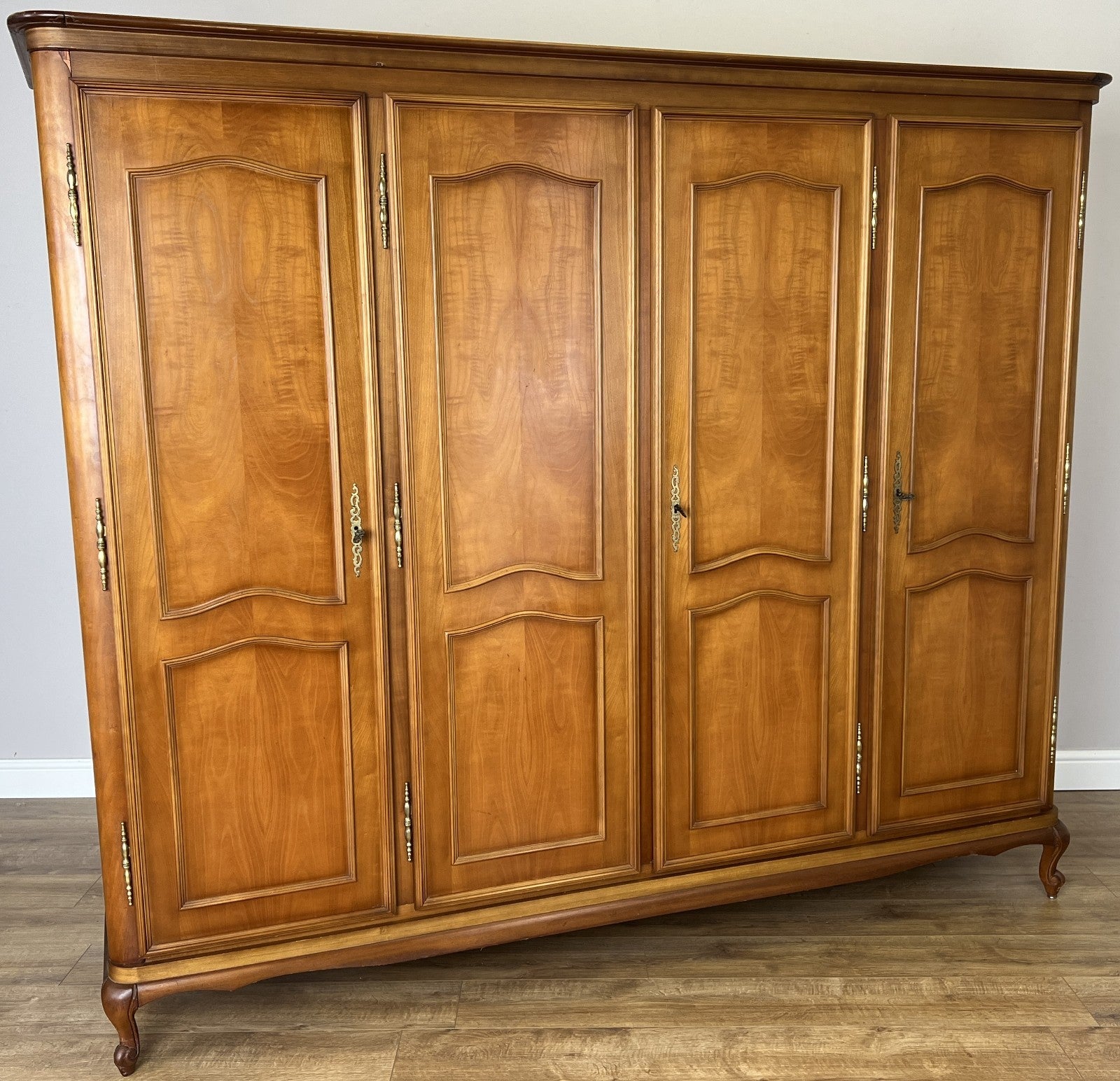 Wardrobe Vintage French Louis XVI Style Four Door Carved Armoire LOT 60799