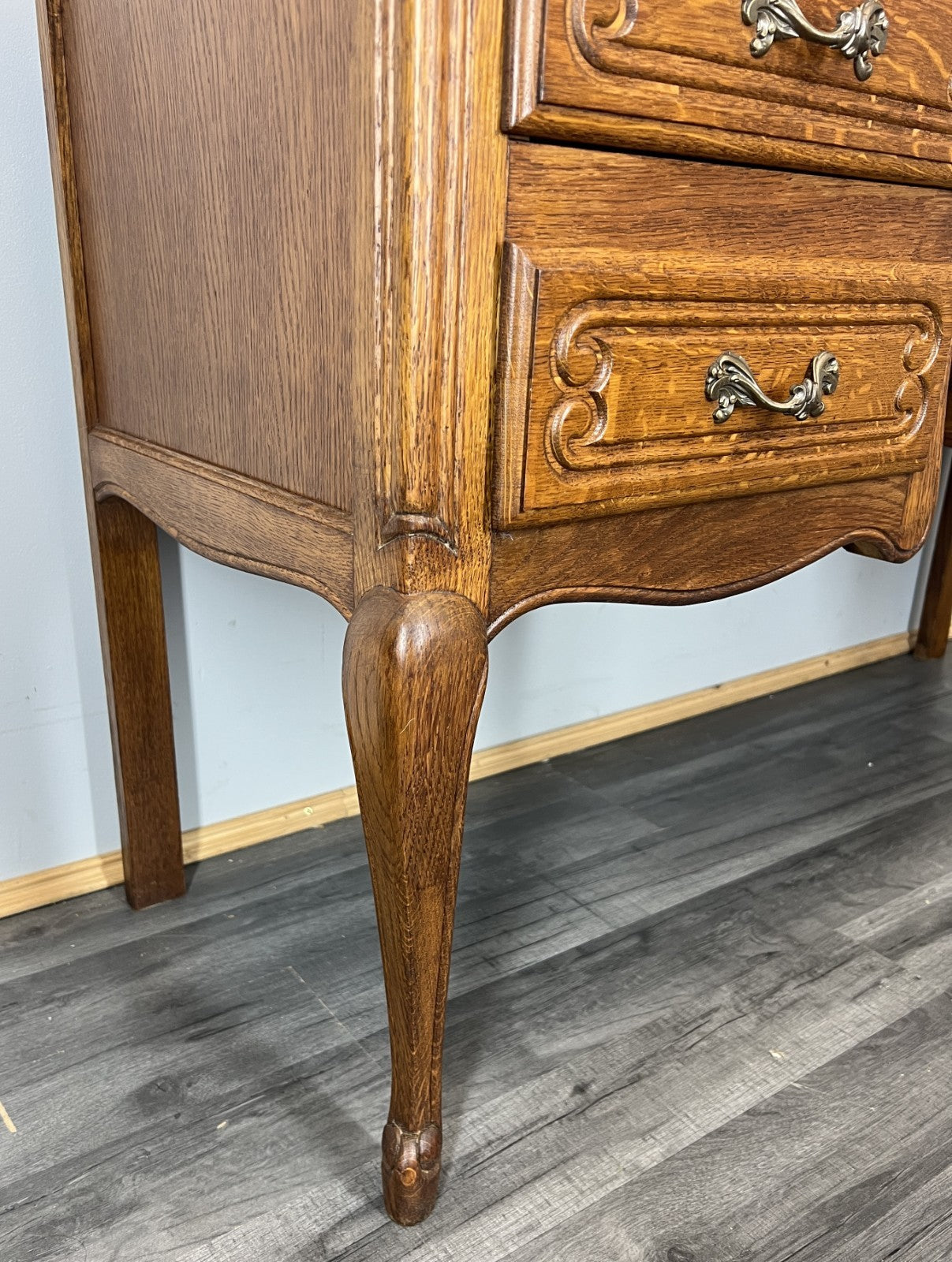 Cabinet Vintage French Louis XVI Style Oak Sideboard Carved Cupboard LOT 45237