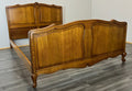 Bed Vintage French Louis XVI Oak Double Bed Frame Carved Headboard LOT 29670