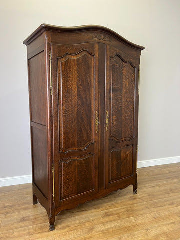Wardrobe Antique French Louis XVI Style Oak Two Door Carved Armoire LOT 6466