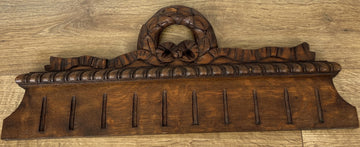 Pediment Antique French Style Oak Hand Carved Decorative Crest LOT 61770