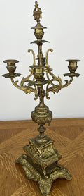 Pair of Candelabra Antique French Style Brass Five Arm Candle Holders LOT 602517