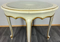 Coffee Table Vintage French Louis XIV Shabby Chic Round Glass Top LOT 32827