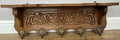 Coat Rack Vintage French Oak Wall Mounted 5 Hooks Carved Rack Hanger LOT 62042