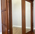 Wardrobe Antique French Oak Two Door Mirrored Carved Armoire Cabinet LOT 615312