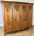 Wardrobe Vintage French Louis XVI Style Oak Four Door Carved Armoire LOT 48770