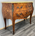 Chest of Drawers Antique French Bombe Walnut Marble Top Carved Cabinet LOT 47063