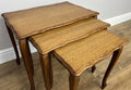 Nested Tables Vintage French Louis Oak Set of Three Carved Tables LOT 6498