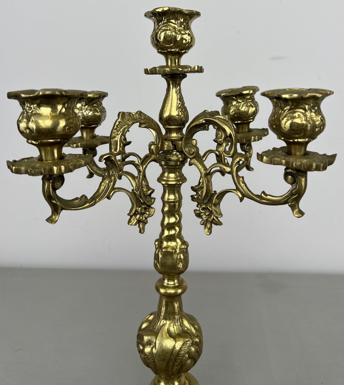Candelabra Vintage French Style Brass Five Arm Ornate Candle Holder LOT 64232
