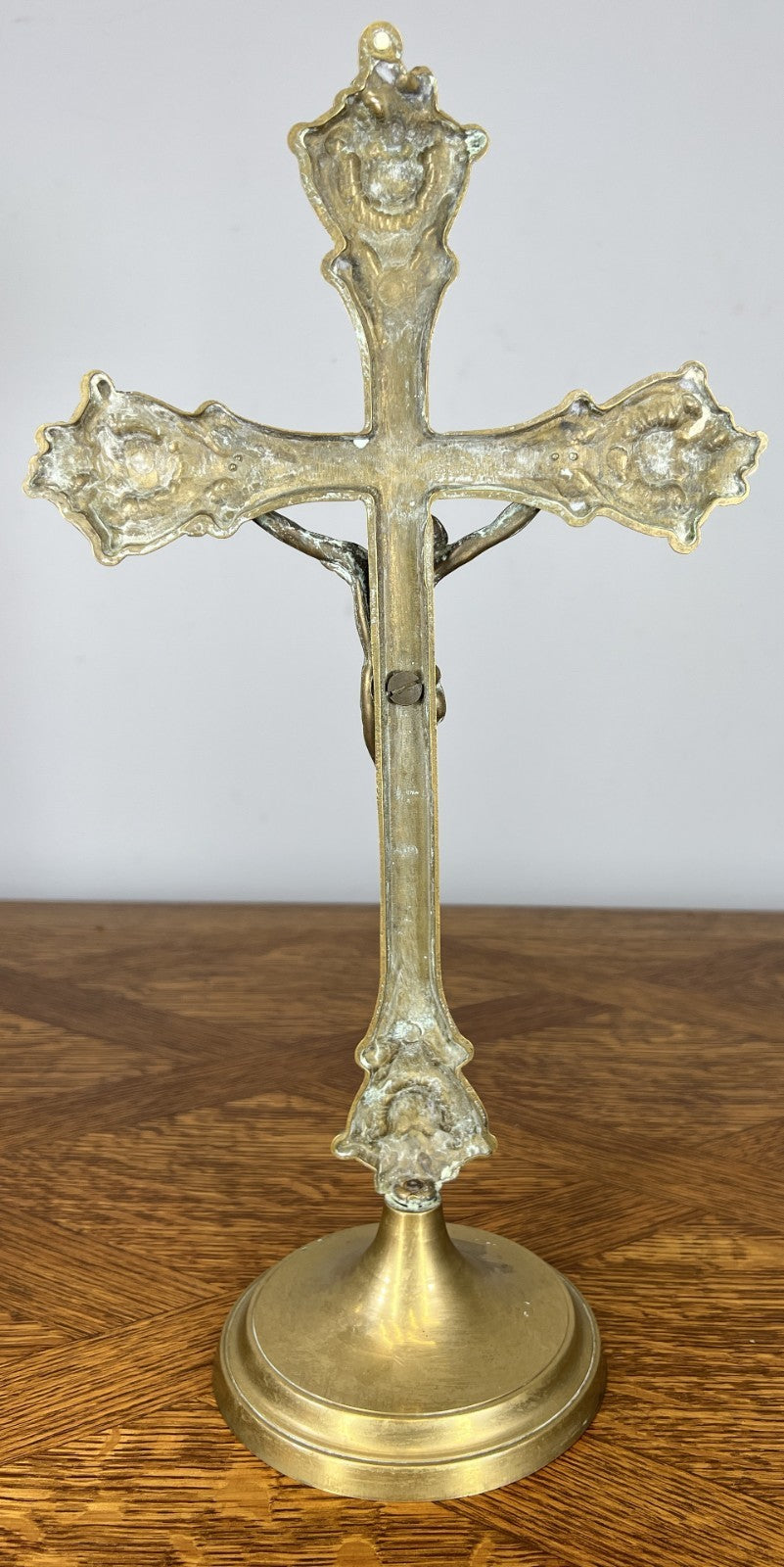Crucifix Vintage French Style Brass Ornate Religious Altar Cross LOT 46690