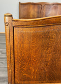 Bed Vintage French Louis XVI Oak Double Bed Frame Carved Headboard LOT 37883