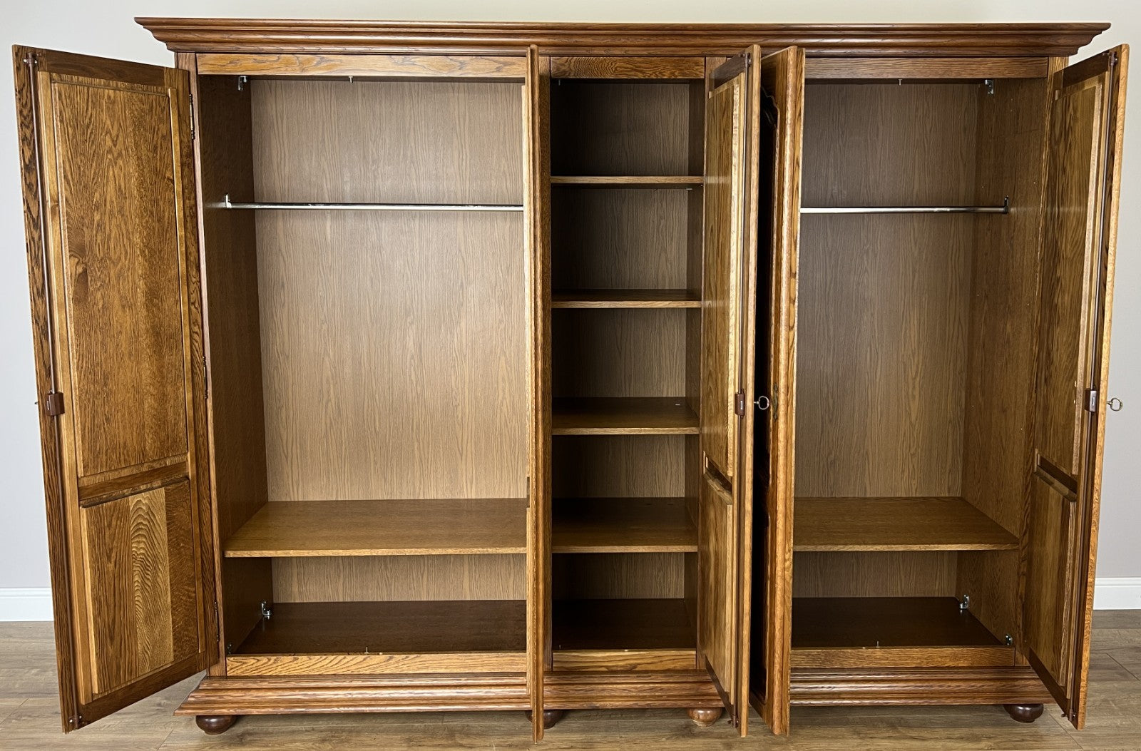 Wardrobe Vintage French Style Five Door Carved Large Storage Armoire LOT 498710