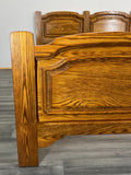 Bed Vintage French Style Oak King Size Carved Frame Carved Headboard LOT 21753