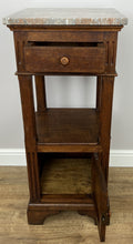 Bedside Table Antique French Style Marble Top Oak Cabinet Nightstand LOT 62361