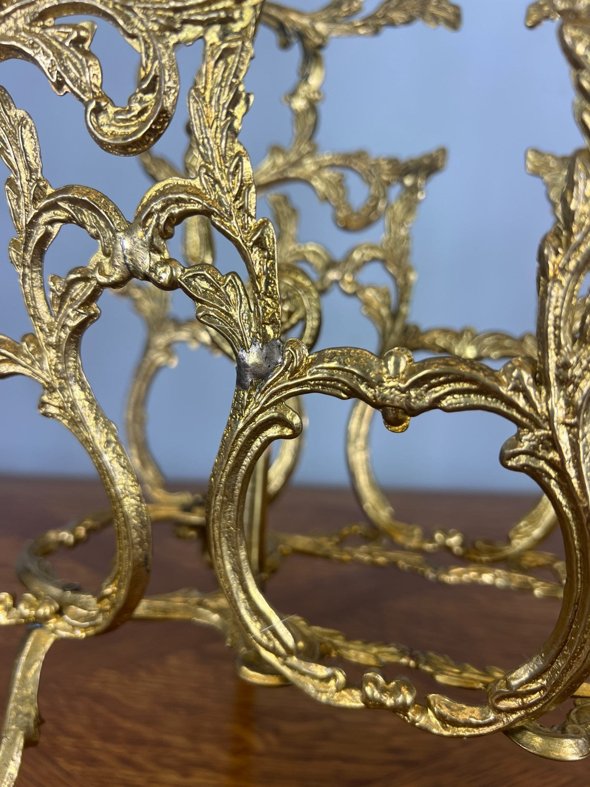 Newspaper Rack Vintage French Style Brass Magazine Stand LOT 464711